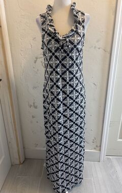 long sleeve dress with flowers Veda Long Sleeve Floral Tiered Ruffle Maxi Dress Blue